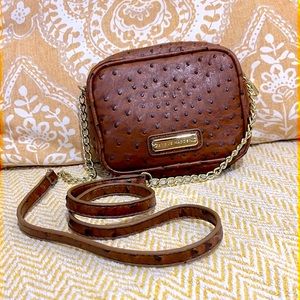 Steve Madden Brown Ostrich Crossbody Bag